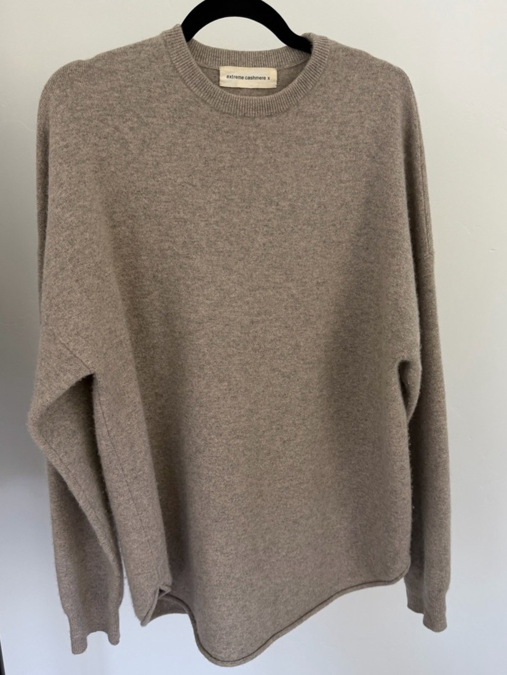 Extreme Cashmere Nude Crewneck Oversize Cashmere Sweater in Beige